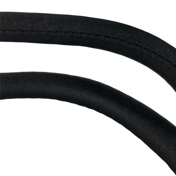 Little Black Formal Evening Purse Beaded Handbag Fabric 8.5 x 3.5 With Handle u - Picture 3 of 6